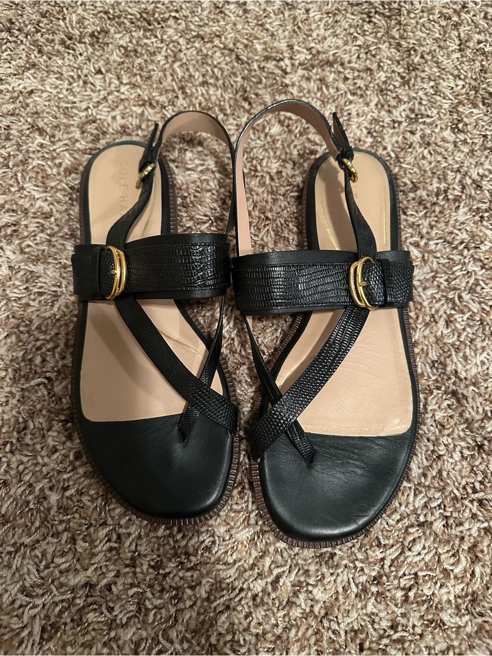 Cole Haan Black Leather Sandals